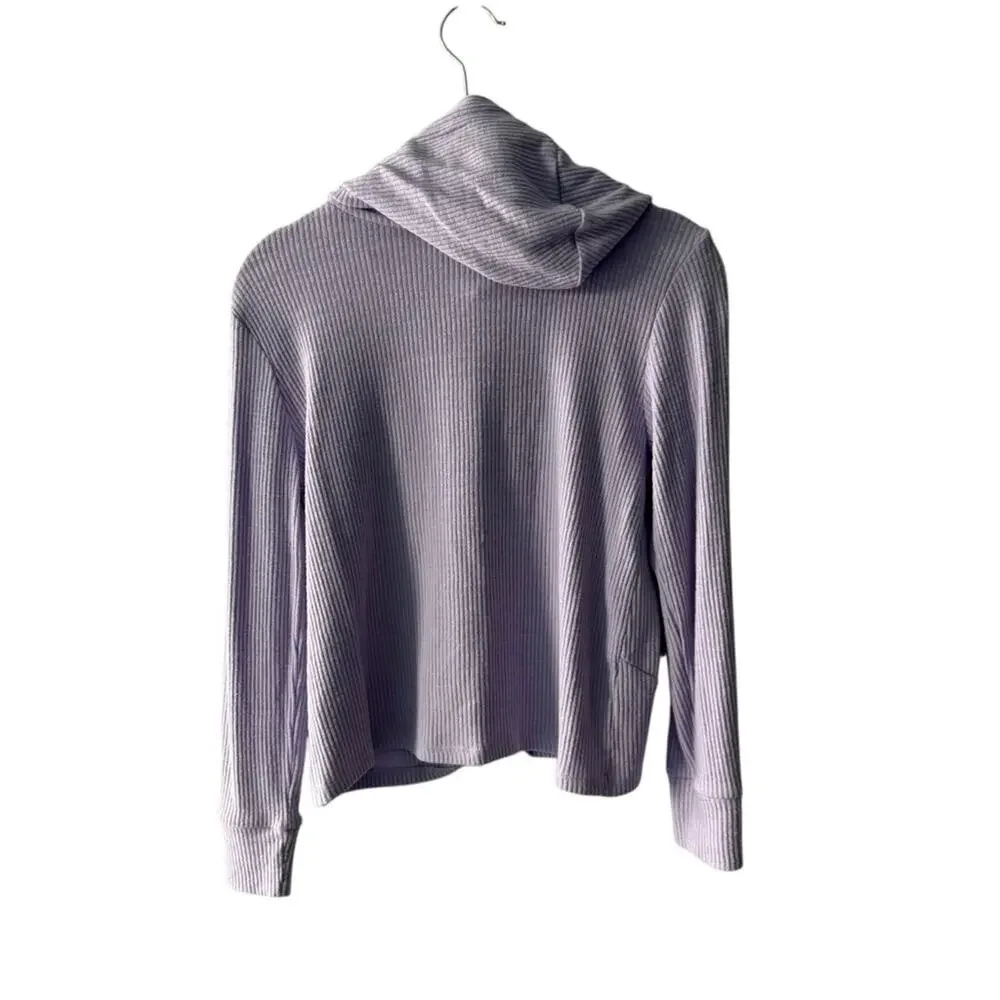 Old Navy Long Sleeve Hooded Ribbed Twist Hem Band Pullover Lilac Size L Girls